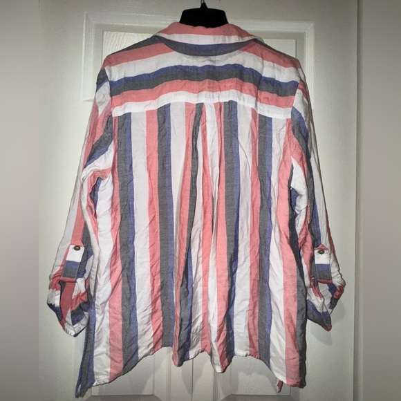 Ruby Rd Striped Button-Up Shirt. Flowy size Petite XL. VGUC - Picture 2 of 9
